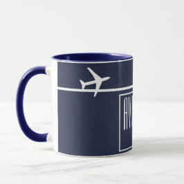 Funky White Flygplan-flygplanet Pilot Aviation Mugg