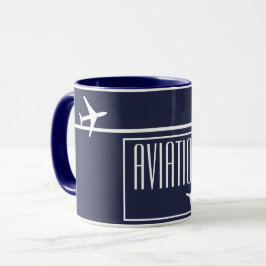 Funky White Flygplan-flygplanet Pilot Aviation Mugg