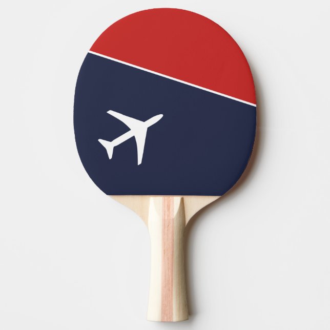 Funky White Flygplan-flygplanet Pilot Aviation Pingisracket (Framsidan)