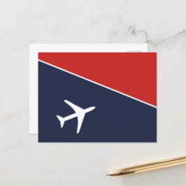 Funky White Flygplan-flygplanet Pilot Aviation Vykort