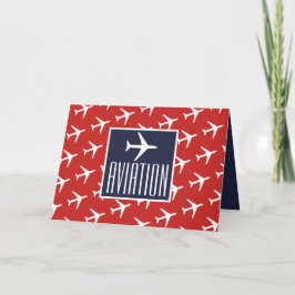 Funky White Flygplan Pilot Aviation Greeting Card Kort