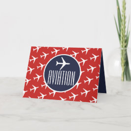 Funky White Flygplan Pilot Aviation Greeting Card Kort