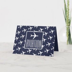 Funky White Flygplan Pilot Aviation Greeting Card Kort