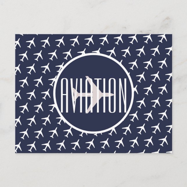 Funky White Flygplan Pilot Aviation Postcard Meddelande Vykort (Framsida)