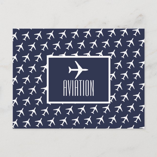 Funky White Flygplan Pilot Aviation Postcard Meddelande Vykort (Framsida)