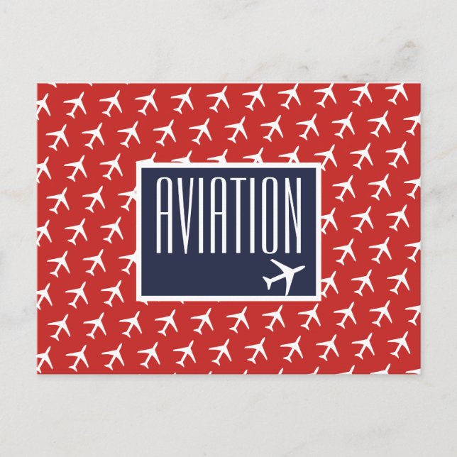 Funky White Flygplan Pilot Aviation Postcard Meddelande Vykort (Framsida)