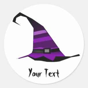 funky WITCH HAT Runt Klistermärke
