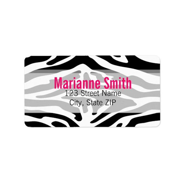 Funky Zebra Adressetikett (Framsidan)