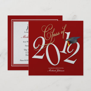 FunkyClass of 2012 (Red/Metallic Silver) Inbjudningar