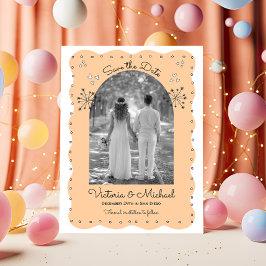 Funkyn Doodle sketch Spara datumteckningen Inbjudningar