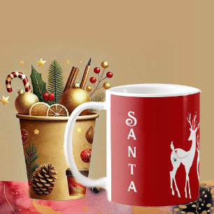 Funkyn för Cute julrenar White Santa Helpers Kaffemugg