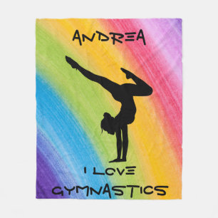 Funkyn Sketch för Gymnastics Handstand Rainbow Fleecefilt