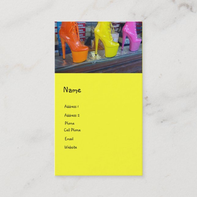 Funkyn skor visitkort (Framsida)