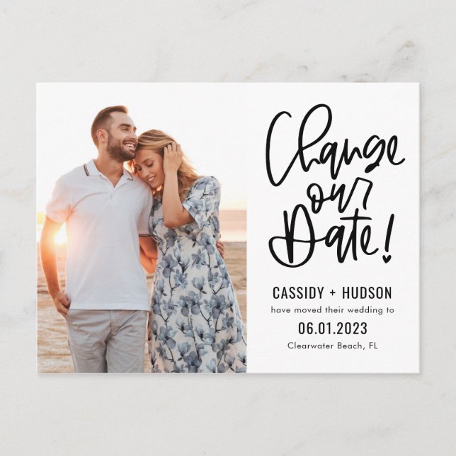 Funkyn Skriv EDITABLE FÄRG Ändra datum Vykort (Framsida)