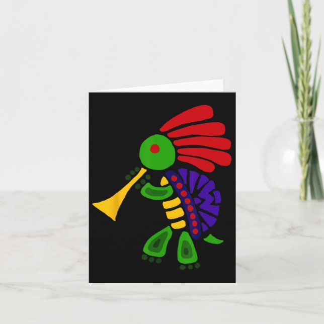 Funkyn Turtle Dancing Kokopelli Kort (Framsida)