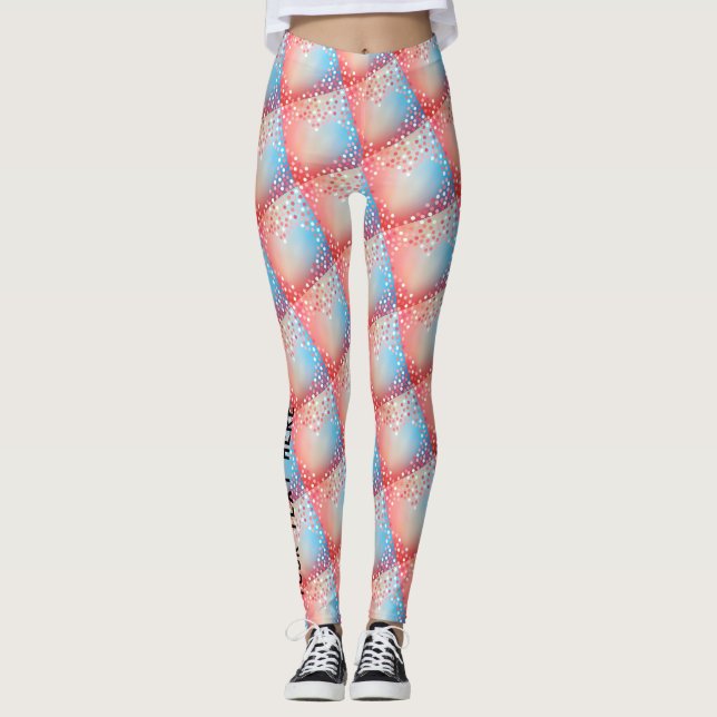 Funkyn Y2K Yoga, Abstrakt, hjärtform Leggings (Framsida)