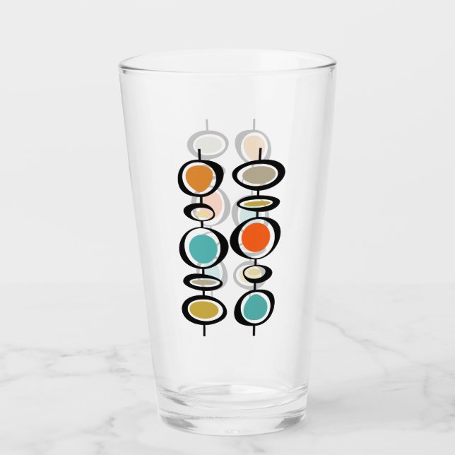 Funkyns Abstrakt Circles 1950's Mid Century Glaskopp (Framsida)