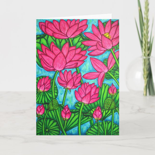 Funkyns Blommigt - Lotus Greeting Card Kort (Framsida)