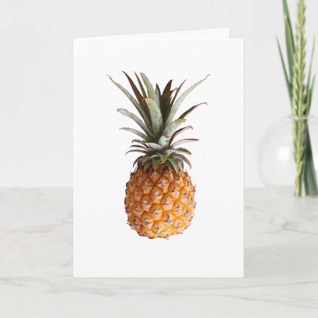 Funkyns Gult Ananas Ditt textteckenhälsningskort Kort (Framsida)