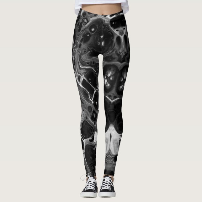 Funkysvart & vit leggings (Framsida)