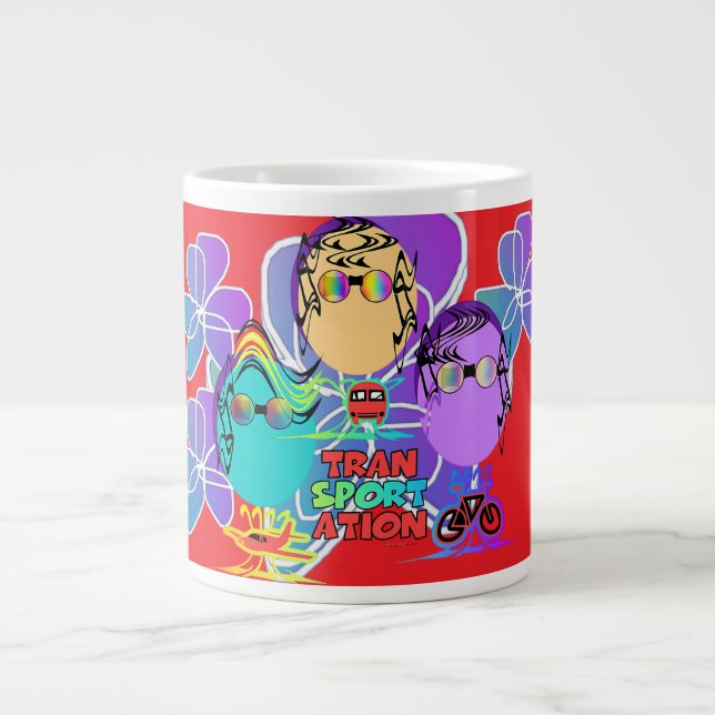 Funna Blommigtar i transport Jumbo Mugg (Framsidan)