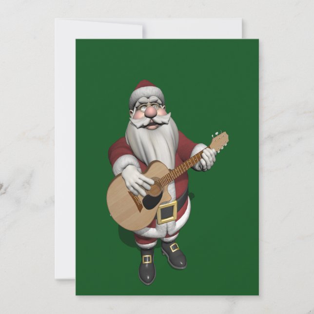 Funna Jultomten spelar exakt gitarr Julkort (Framsida)