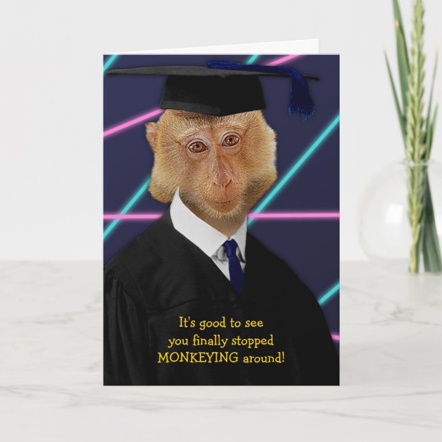 Funna Macaque-Grattisar i Studenten Kort (Framsida)