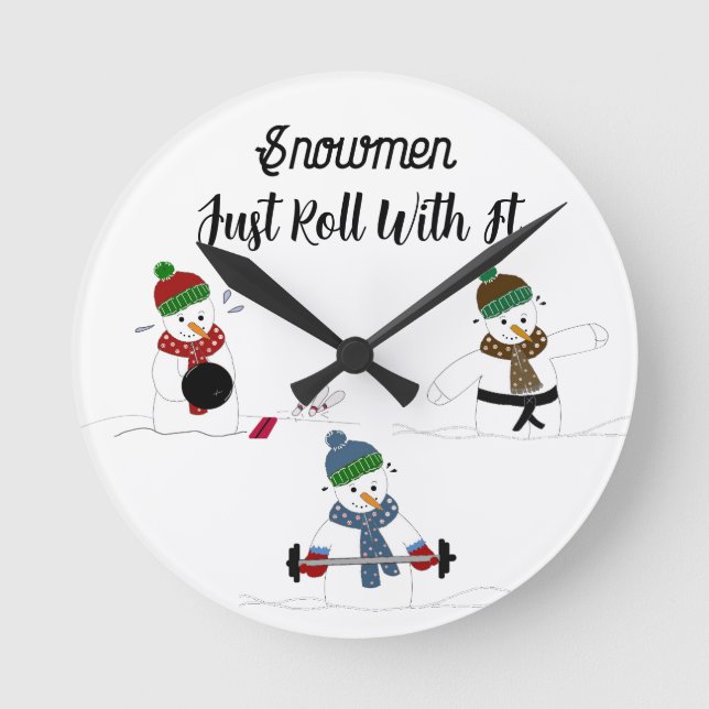 Funna Snögubbar som fungerar ut Rund Klocka (Framsida)