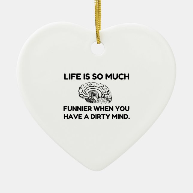 Funnier Dirty Mind Julgransprydnad Keramik (Framsidan)