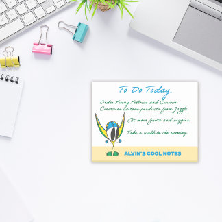 Funnig Tecknad Notes | Lägg till namn/text Post-it Block