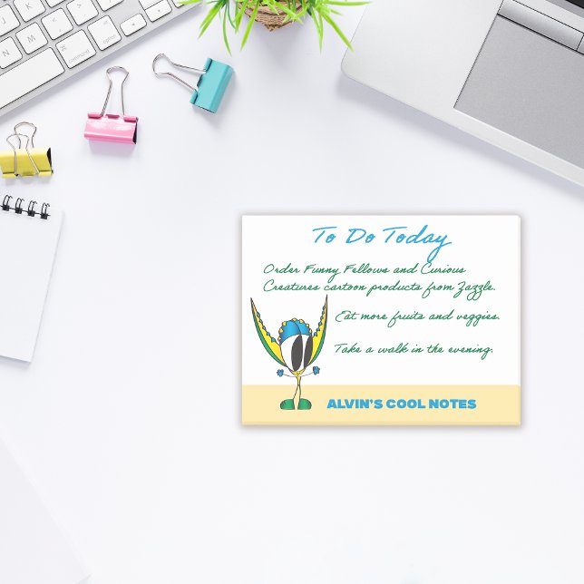 Funnig Tecknad Notes | Lägg till namn/text Post-it Block (It will be so awesome to write messages to yourself or someone else with this most excellent pad!)