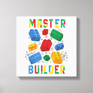 Funniga block Bygger Master Builder Canvastryck