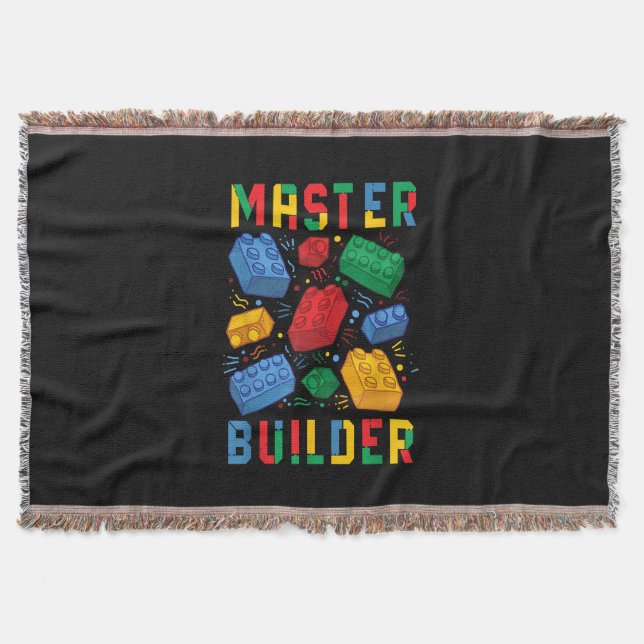 Funniga block Bygger Master Builder Filt (Framsidan)