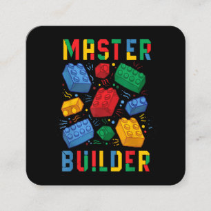 Funniga block Bygger Master Builder Fyrkantigt Visitkort