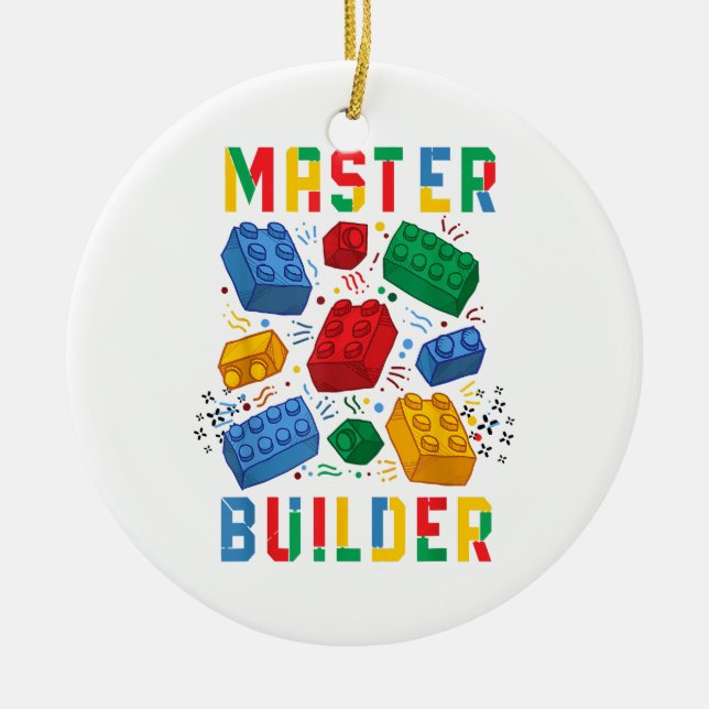 Funniga block Bygger Master Builder Julgransprydnad Keramik (Framsidan)