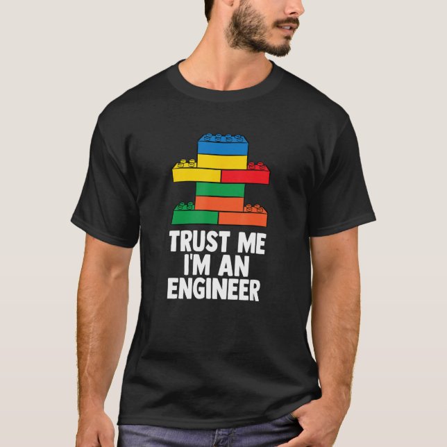 Funniga block Bygger Master Builder T Shirt (Framsida)