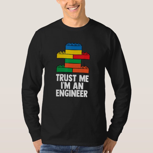 Funniga block Bygger Master Builder T Shirt (Framsida)