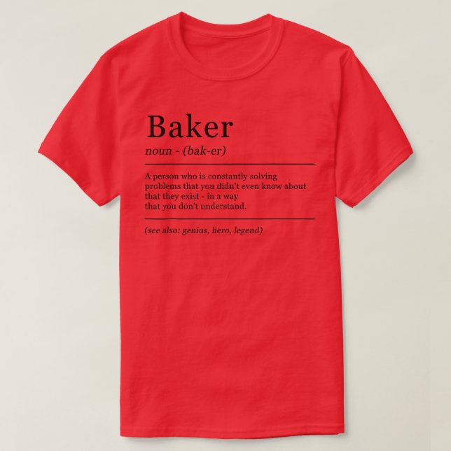 Funnigt jobb för definitionsbakare t shirt (Design framsida)