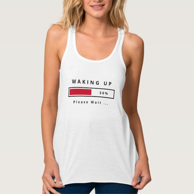 Funnigt Tanktop Väntetid - Anpassningsbar Linne Med Racerback (Framsida)