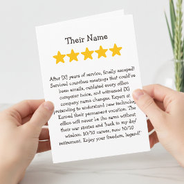 Funning retirement co worker 4 stars kort