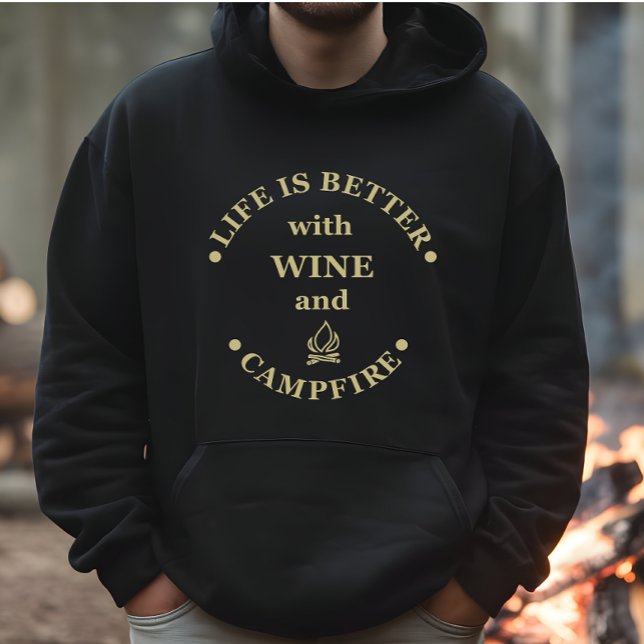 Funnt camping och vin ord hoodie (Skapare uppladdad)