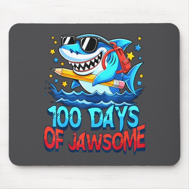 Funny 100 Days Of Jawsome Shark Kids Boy 100th Day Musmatta (Framsidan)