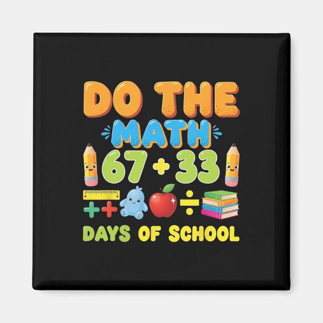 Funny 100 Days School Math Equation Student Teache Magnet (Framsidan)