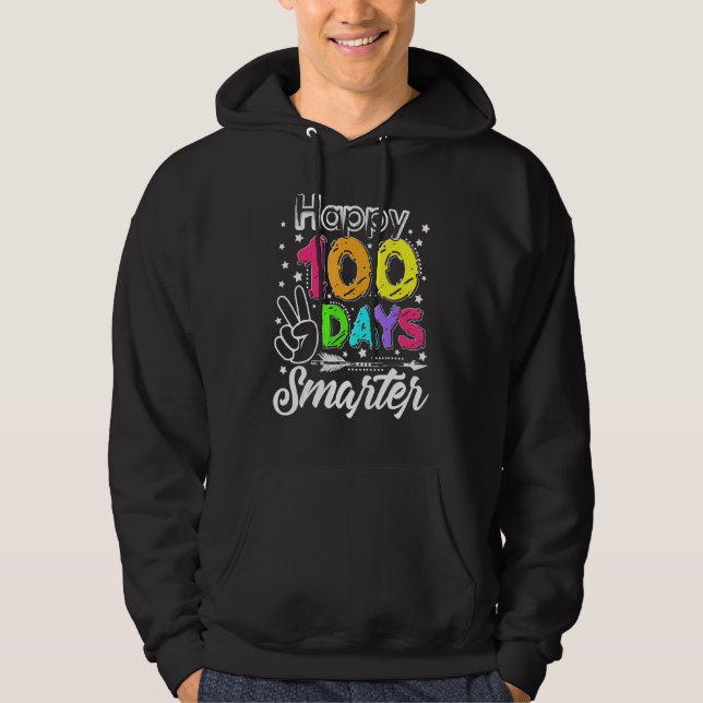 Funny 100 Days Smarter Happy 100th Day Of School S Hoodie (Framsida)