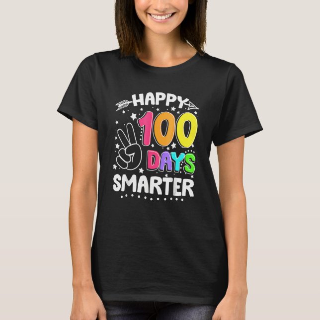 Funny 100 Days Smarter Happy 100th Day Of School S T Shirt (Framsida)