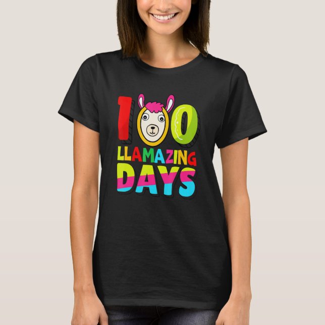 Funny 100 Llamazing Days Llama Teacher 100th Day O T Shirt (Framsida)