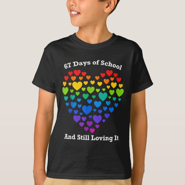 Funny 100th Day Of School Shirt Teacher Heart Vale T Shirt (Framsida)