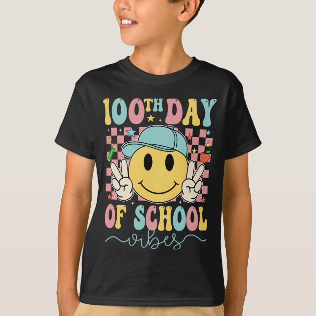 Funny 100th Day Of School Vibes T Shirt (Framsida)