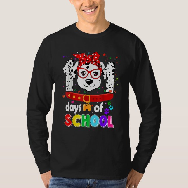 Funny 101 Days School Dog Lover Students Teachers  T Shirt (Framsida)