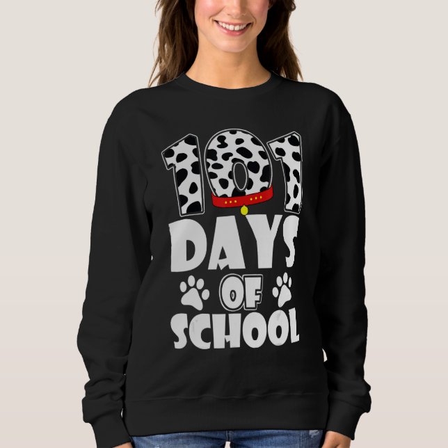 Funny 101 Days School Dog Lover Students Teachers  T Shirt (Framsida)